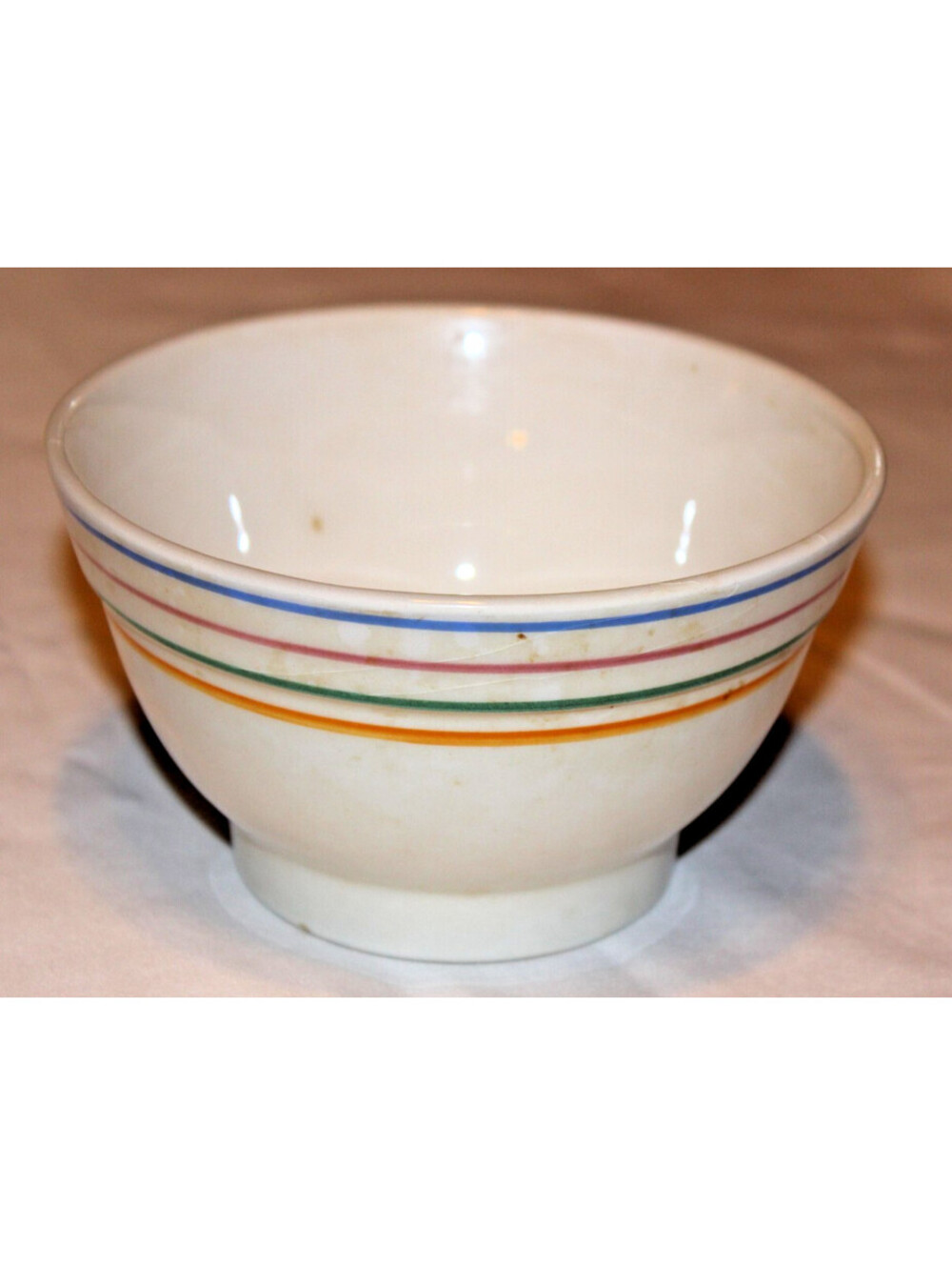 Vintage Made in Italy Ceramic Cereal Soup Bowl 5.75" Multicolor Stripes P Mark